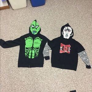 Two full-zip mask sweatshirts LOT